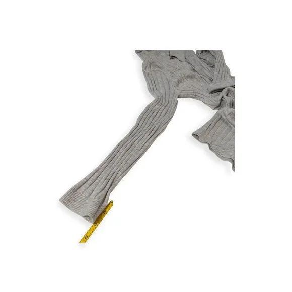 White House Black Market Ribbed Gray Button Up Cardigan Sweater SZ S Cozy - Picture 6 of 9